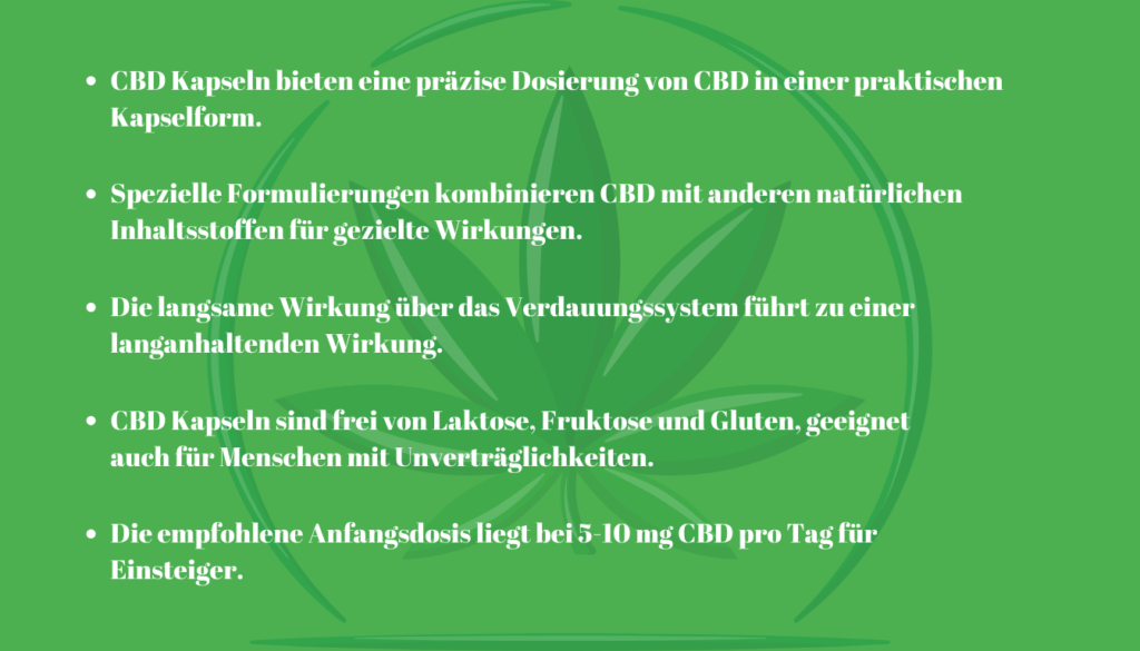 CBD Kapseln Schlüsselpunkte